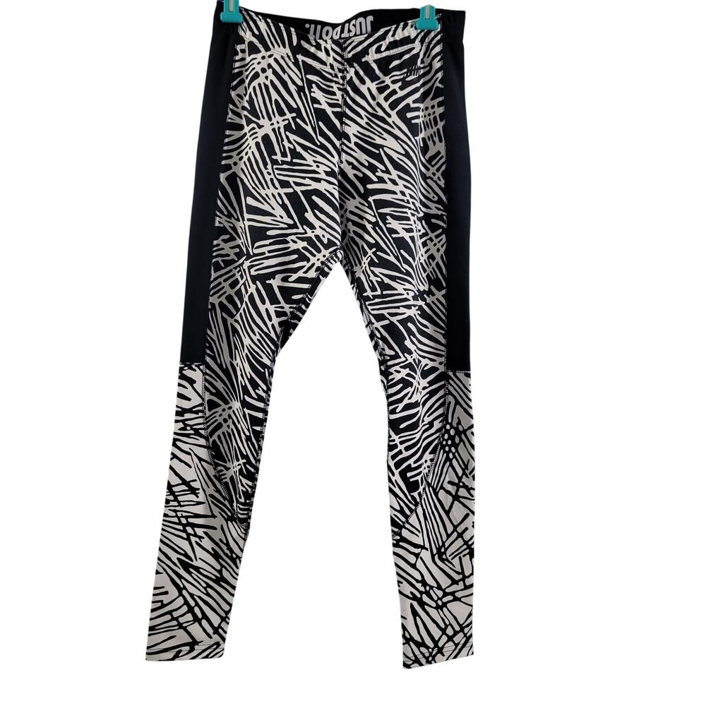 Nike Just Do It Black & White Geometric Print Leggings Size M 121722-0070